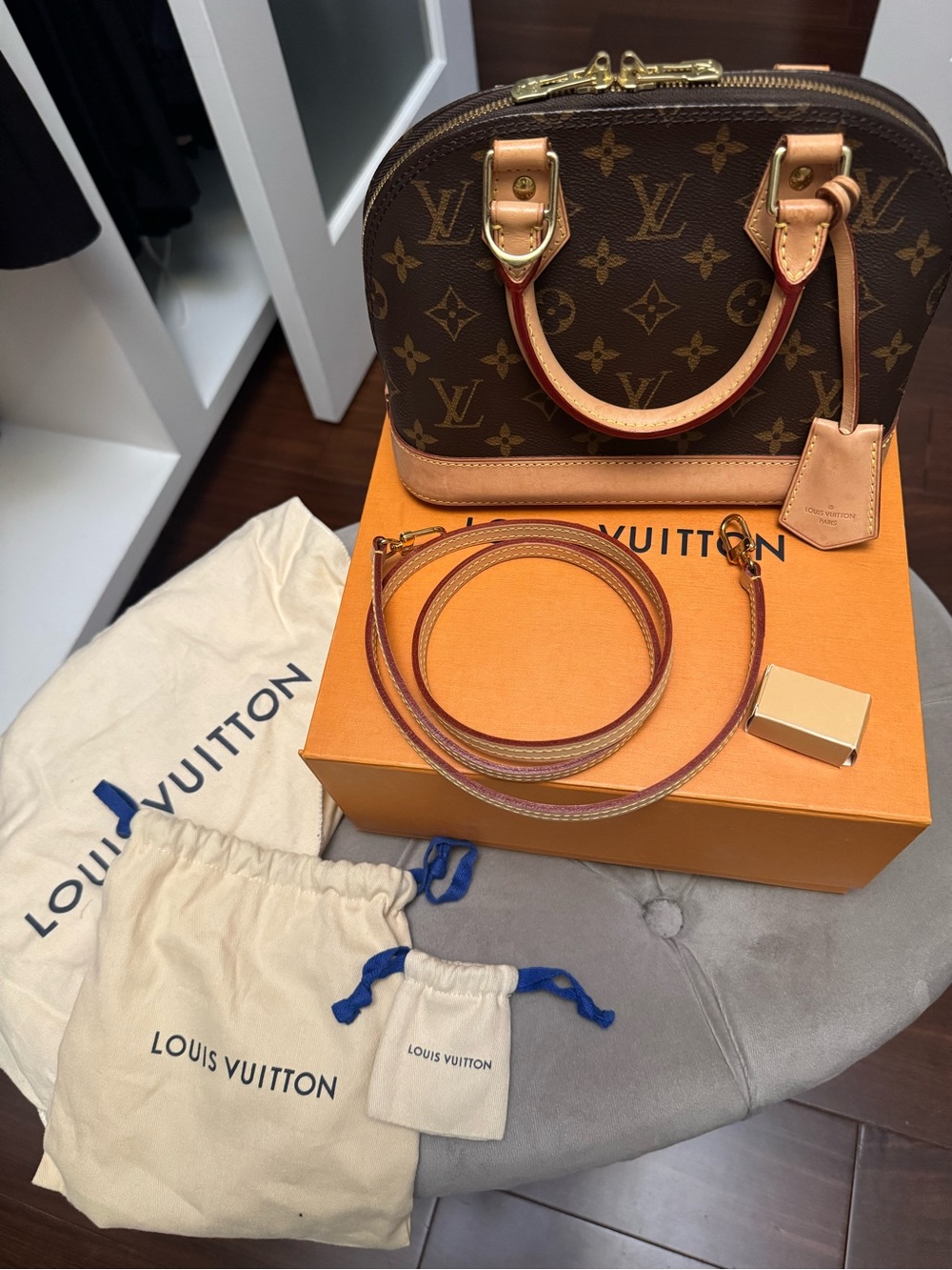 Louis Vuitton Monogram Alma BB Satchel – Brown with Natural Vachetta Trim